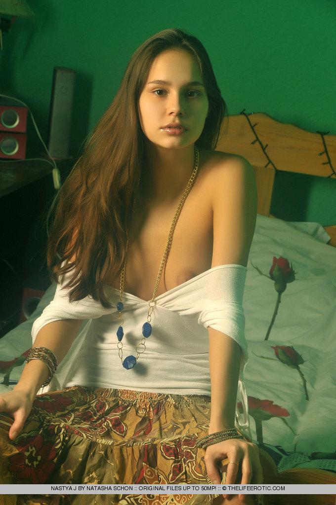 Charming teen is posing in bedroom - Nastya - 3