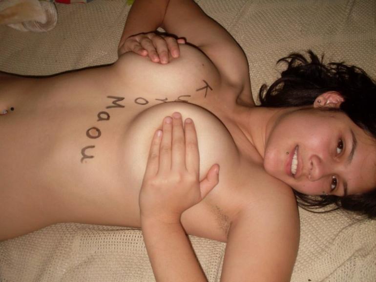 Young Latina shows her big, natural boobs - 23