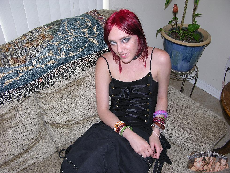 Gothic girl is showing her pussy - Mysti - 1