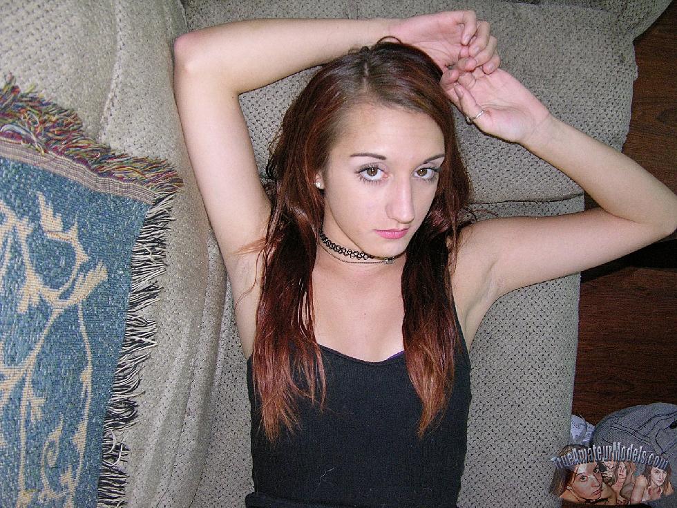 Red-haired teen Amy shows tiny body. Part 1 - 1