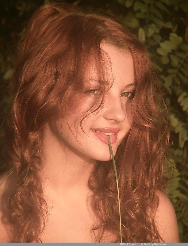 Red-haired Pia is posing in nature. Part 1 - 9