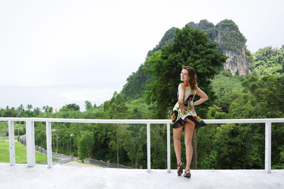 Niki Mey does striptease on the terrace - 7