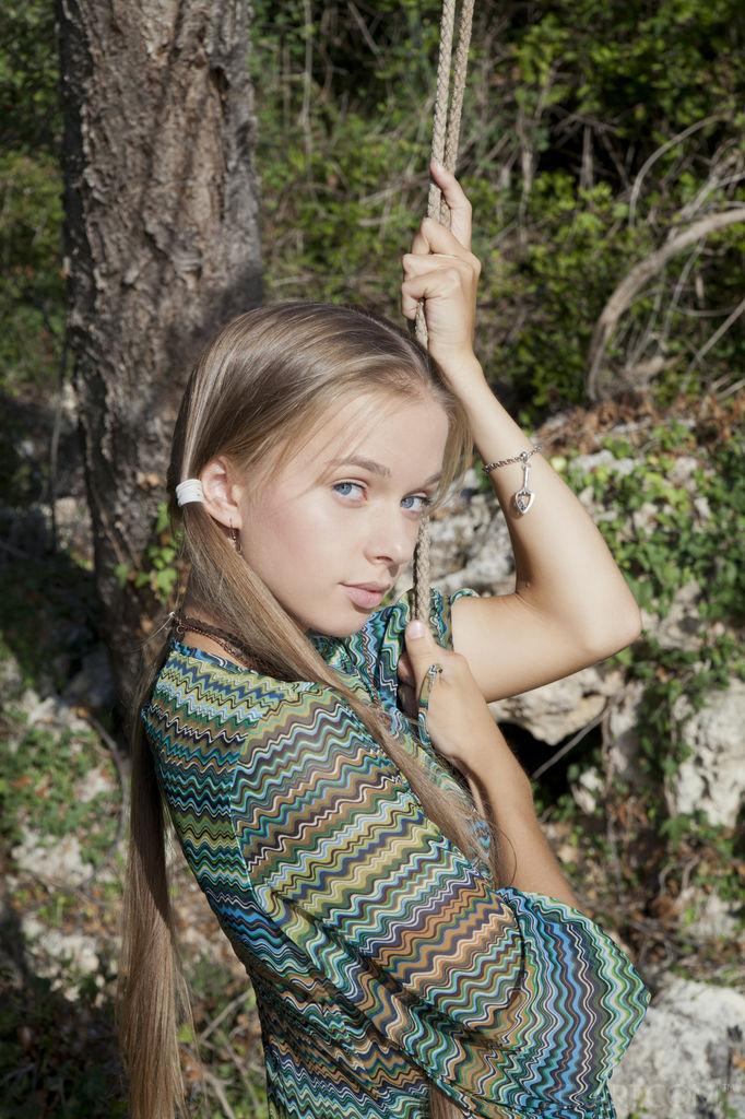 Lovely young girl on the swing - Milena - 3