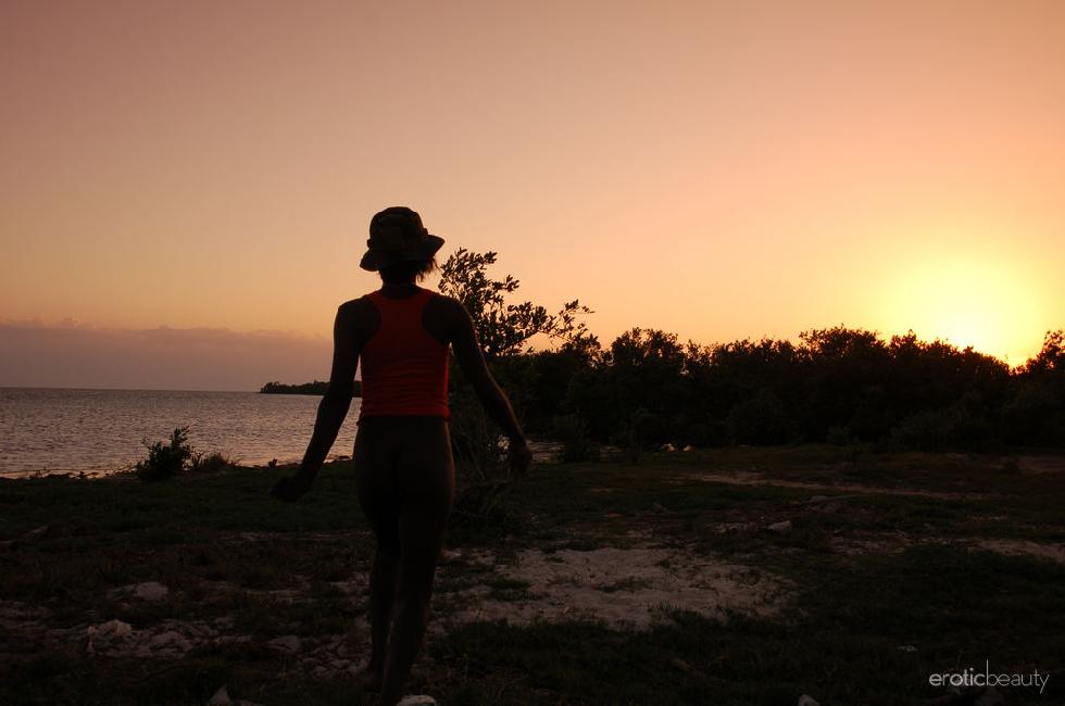 Slim ebony is posing at sunset - Maria - 16