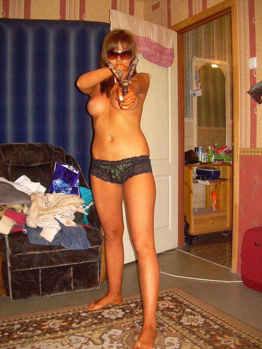 Tanned amateur with long legs and big tits - 14