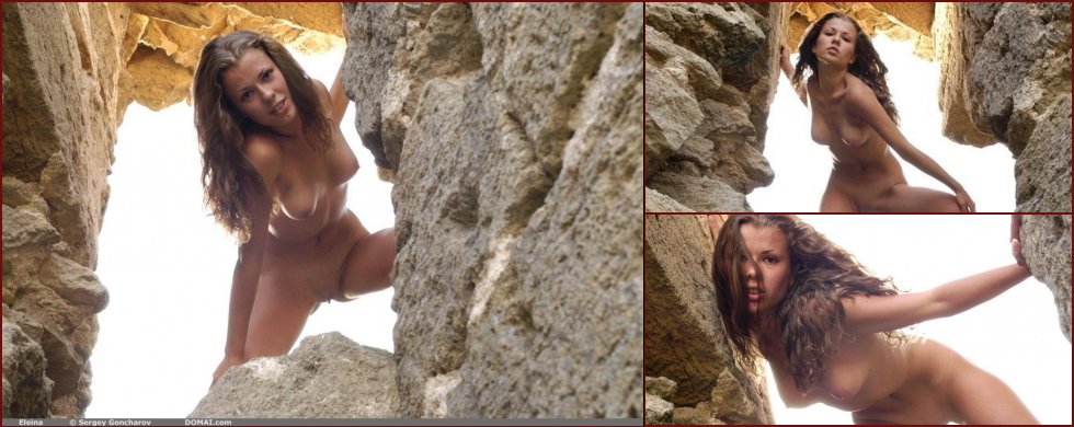 Naked Eleina is posing between rocks. Part 3 - 3