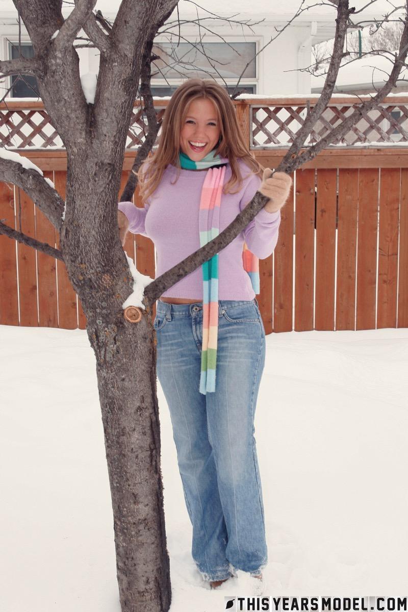 Hot Teen Is Stripping On The Snow Dawson Miller 15 Pics