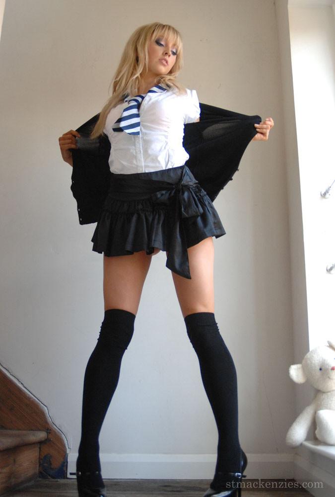 Sexy schoolgirl does hot striptease - Elle - 10