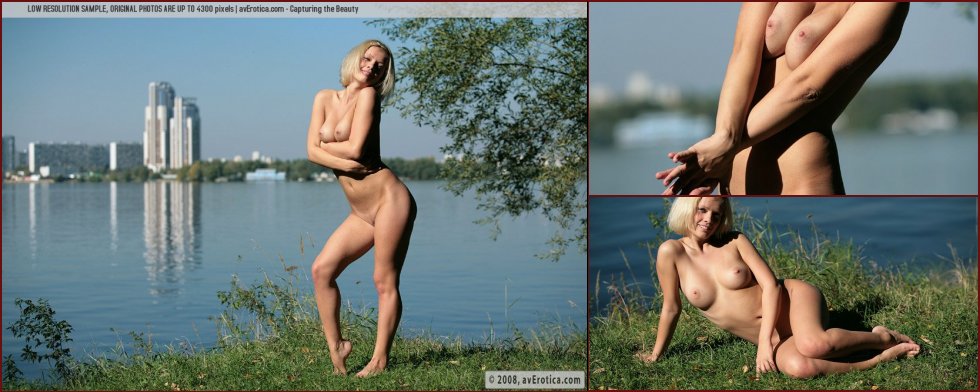 Naked Tasha is posing by the lake - 60