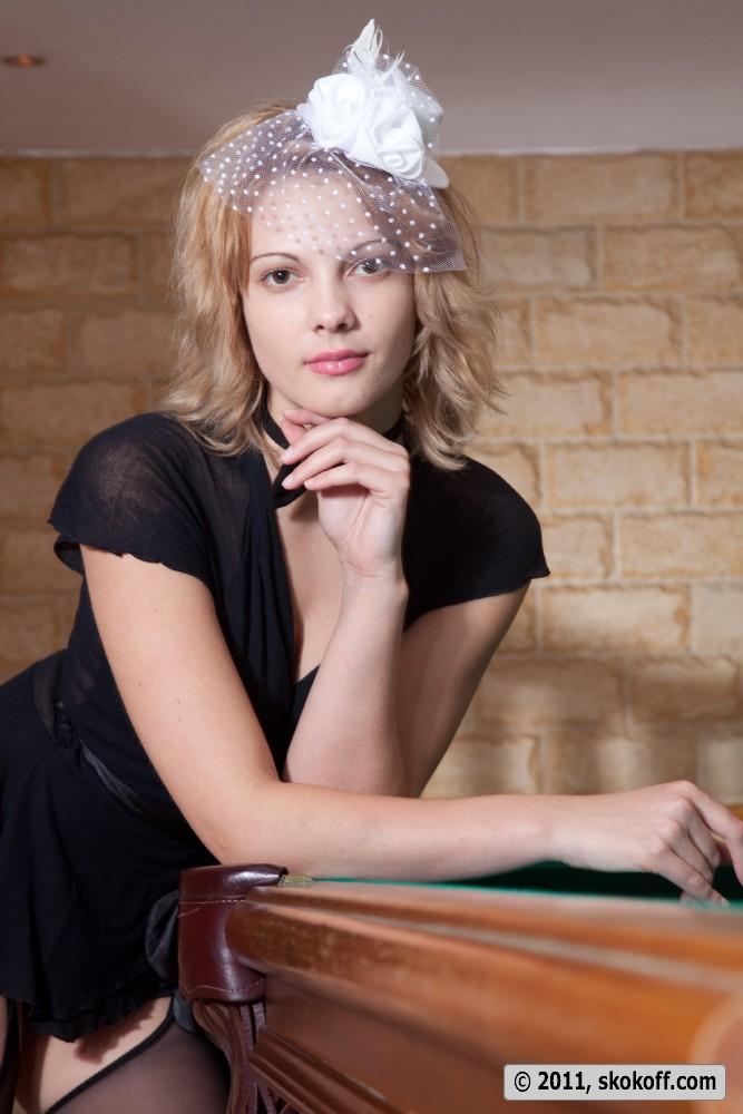 Lovely girl on the pool table - Dominika - 3