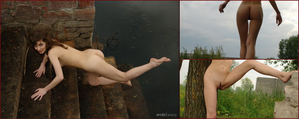 Naked Jini is posing outdoor. Part 2 - 2