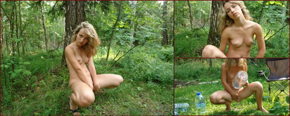 Naked blonde amateur in the nature - 21