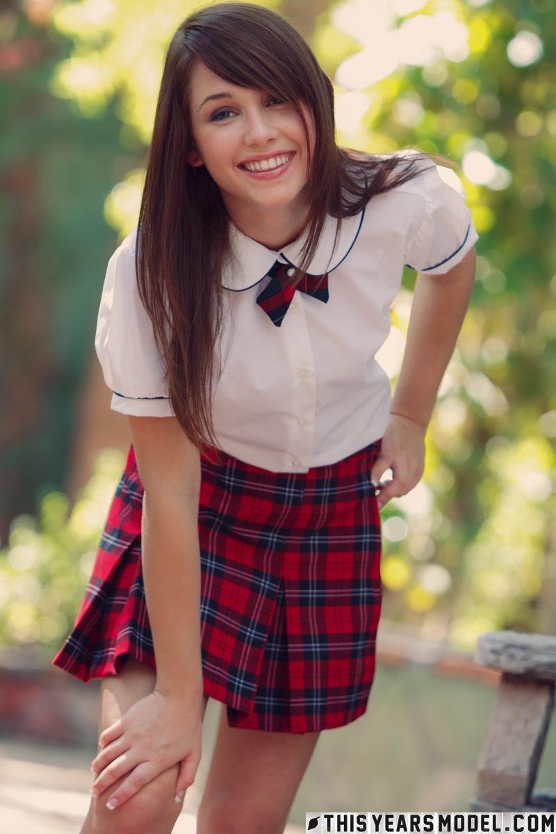 Lovely schoolgirl is posing outdoor - Marissa May - 5