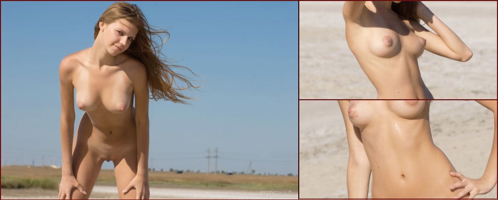 Slim girl is posing naked on the beach - Iveta - 37