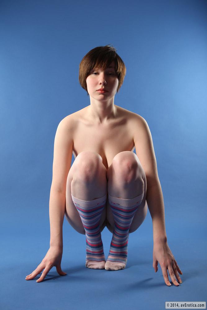 Naked Hope is posing in the socks - 13