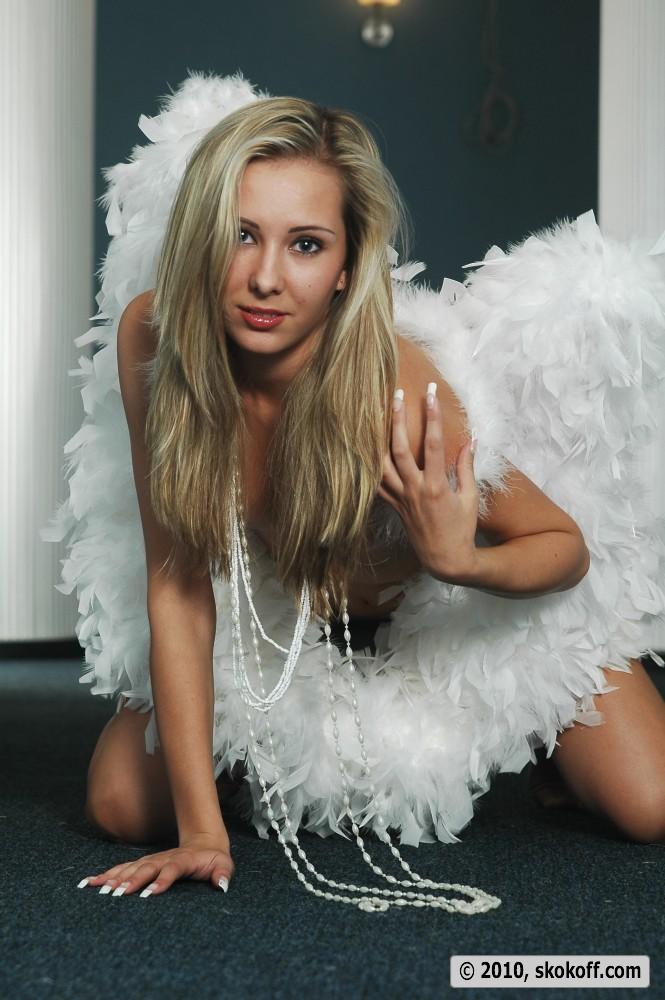 Blonde Veronika as naked angel. Part 1 - 16