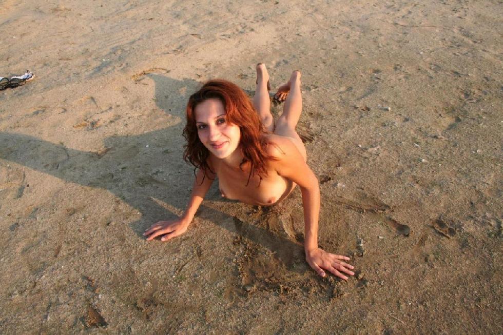 Red-haired amateur is posing on the beach. Part 2 - 5