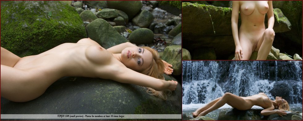 Fantastic Lia is posing naked by the waterfall - 144
