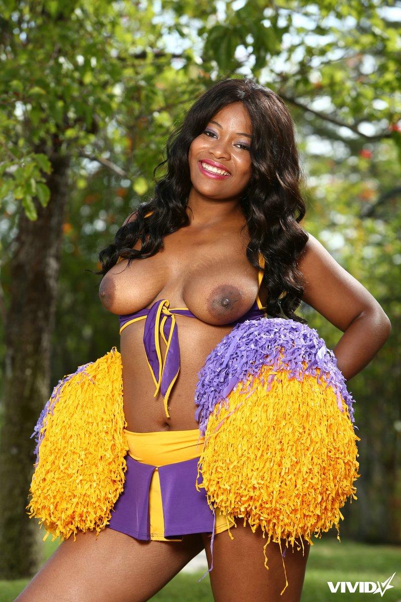 Ebony cheerleader with big boobs - Monique Symone - 5