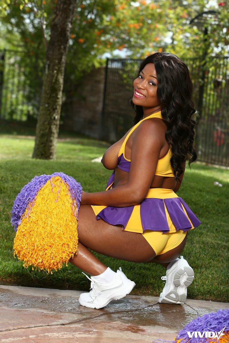 Ebony cheerleader with big boobs - Monique Symone - 8