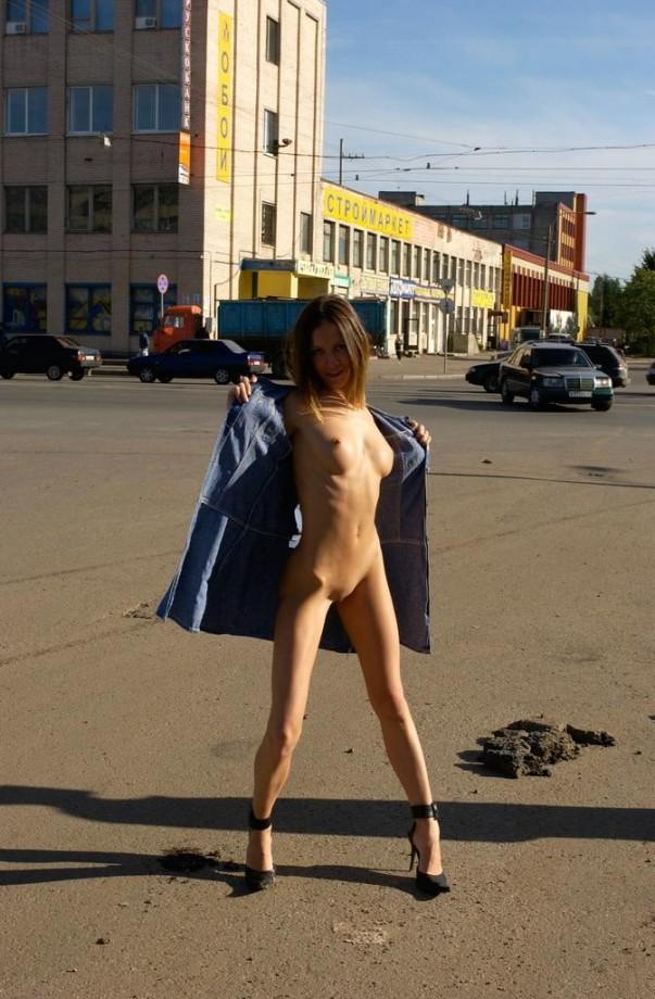 Pretty girl is posing on the street. Part 1 - 4