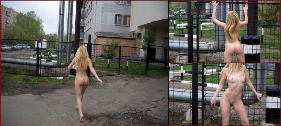 Beautiful naked Olga is posing naked at public. Part 1 - 1