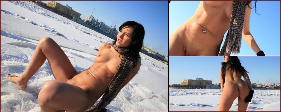 Naked Victoria on the frozen river. Part 4 - 4