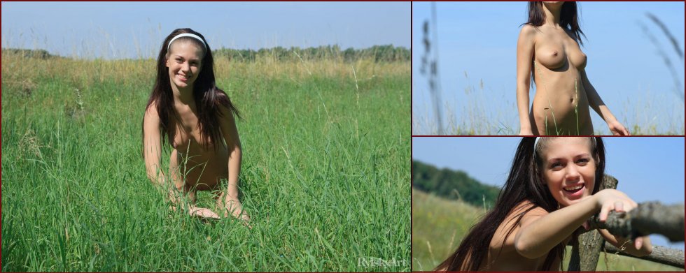Naked Itna is posing on the meadow - 21