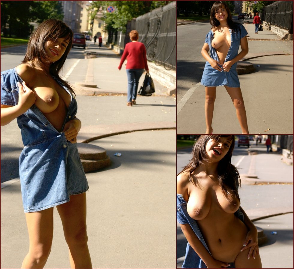 Pretty Ganali with big boobs shows pussy at public. Part 1 - 1