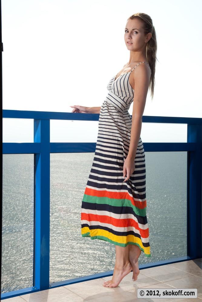 Slim girl is posing on the terrace - Luba - 1