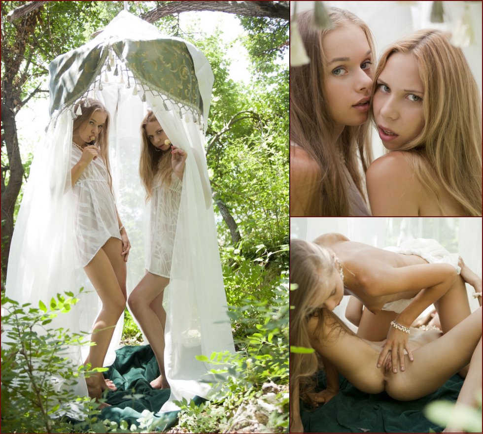 Two young nymphs in the forest - Milena & Alisa Bri - 22