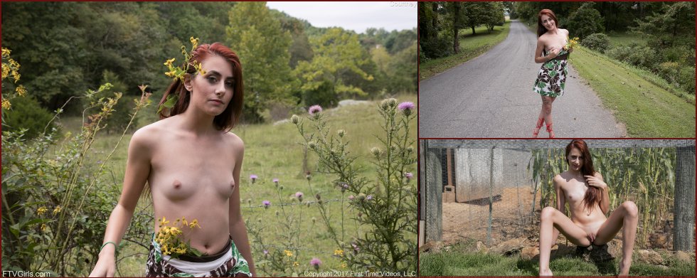 Red-haired Courtney on the countryside - 35