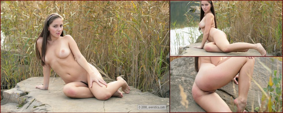 Fabulous naked Anely is posing by crystal lake - 26