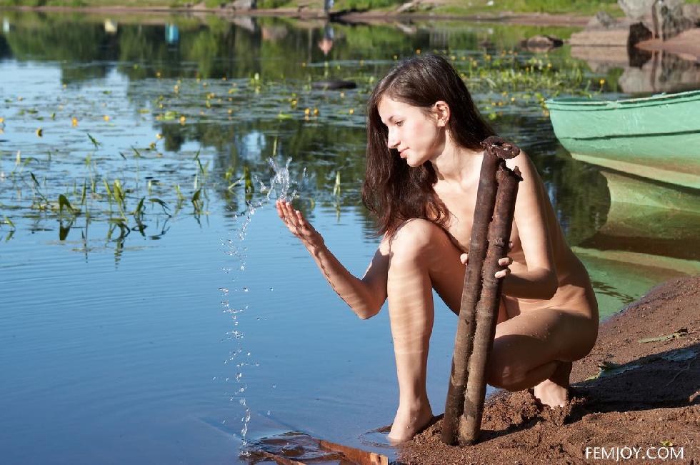 Cute Maria is posing by the lake - 10