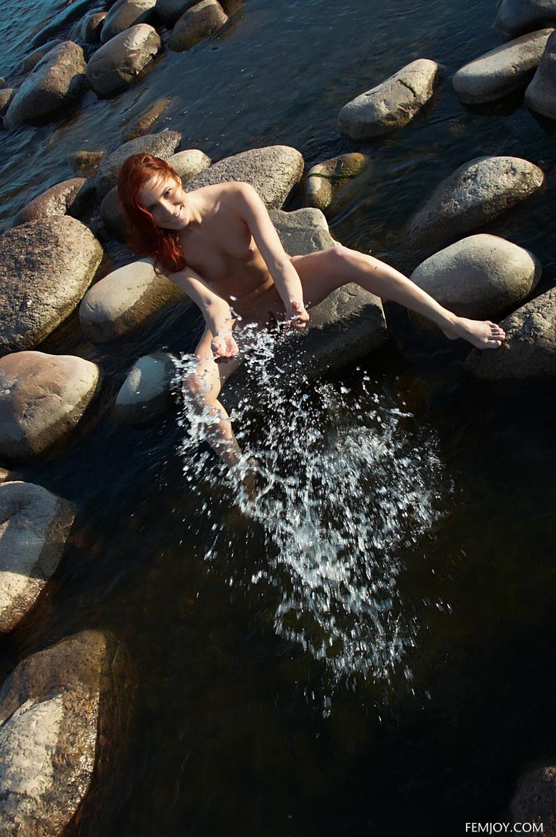 Naked redhead and big stones - Leila - 8